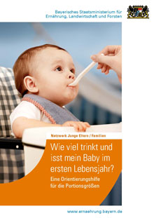 Titelbild Broschüre Wie viel trinkt und isst mein Baby im ersten Lebensjahr?