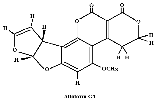 Chemischer Aufbau von Aflatoxin G1