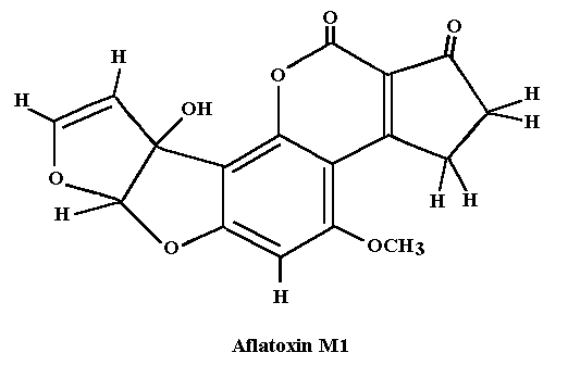 Chemischer Aufbau von Aflatoxin M1